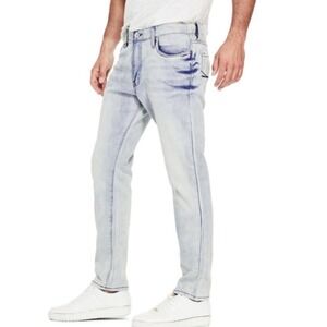 Guess Jeans Mens 34 Light Blue Scotch Fit Skinny Medium Rise Faded Denim
